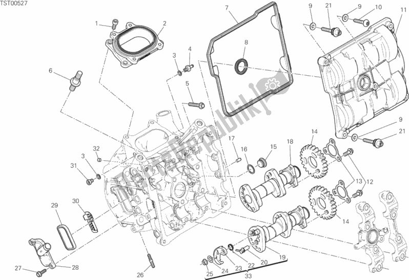 All parts for the Testa Orizzontale - Distribuzione of the Ducati Superbike 1199 Panigale S ABS Brasil 2015